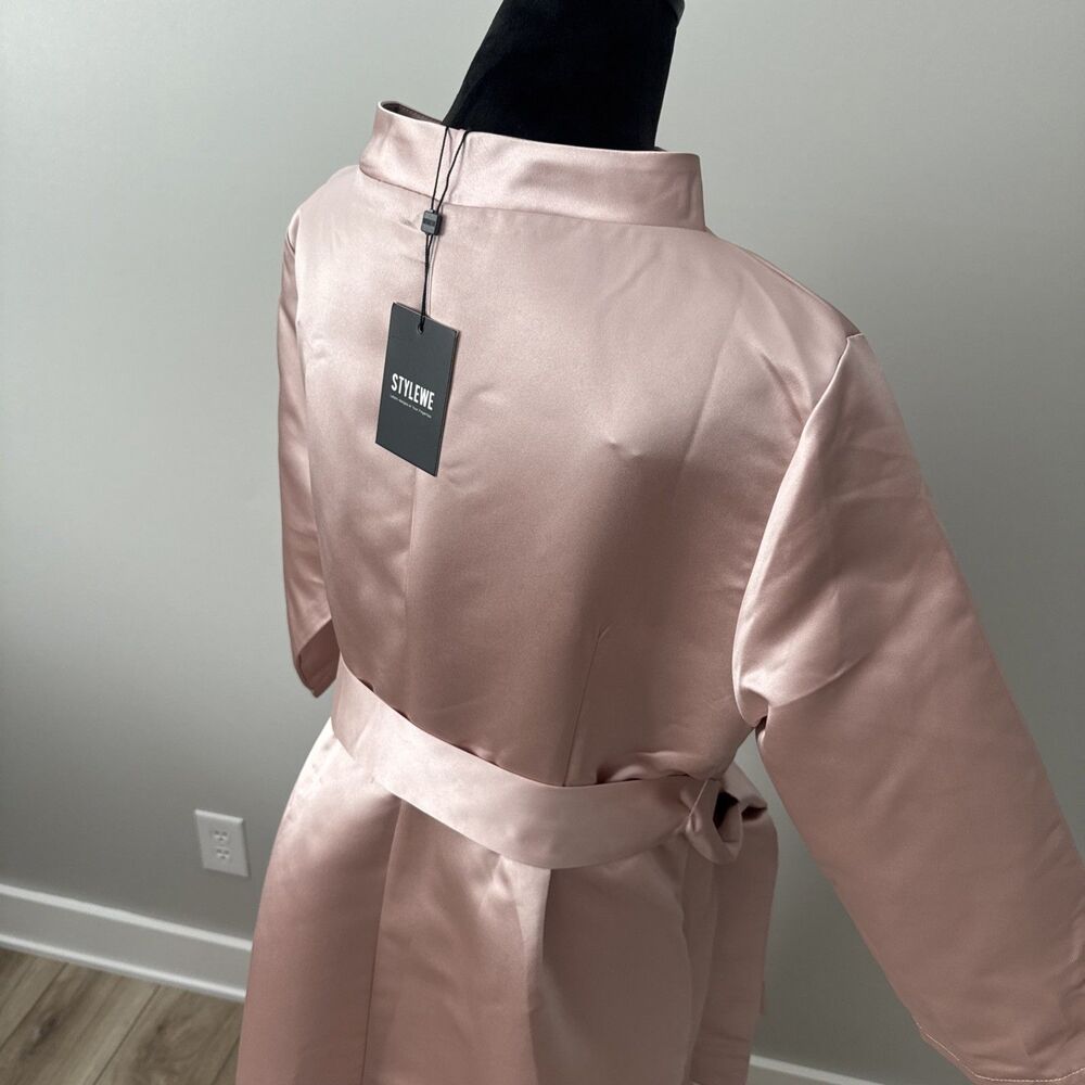 NWT Women's Midi sz 16/18 Dress Wedding Formal Party Stand Collar Satin MSRP$85 - Picture 12 of 14